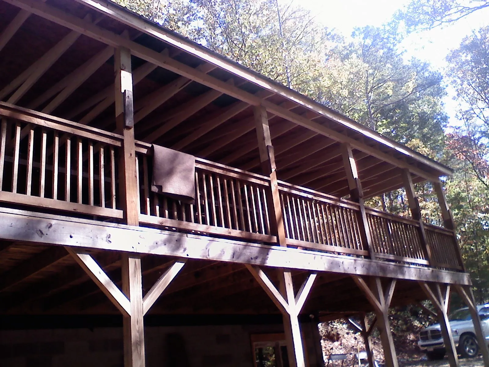 Timber framing under a new elevated porch and deck — Roof Leak Repair in Tarboro by Roofing Brothers